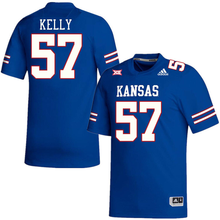 Men #57 Hank Kelly Kansas Jayhawks College Football Jerseys Stitched Sale-Royal